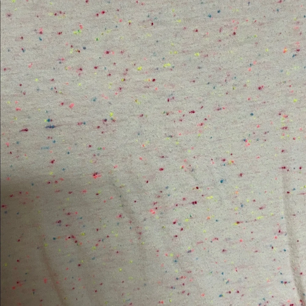 Justice size 10 Pink Sleeves with White Multi-color Speckled Soft Reagan T-shirt